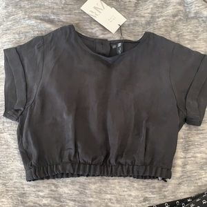 Zara Flowy cropped top black